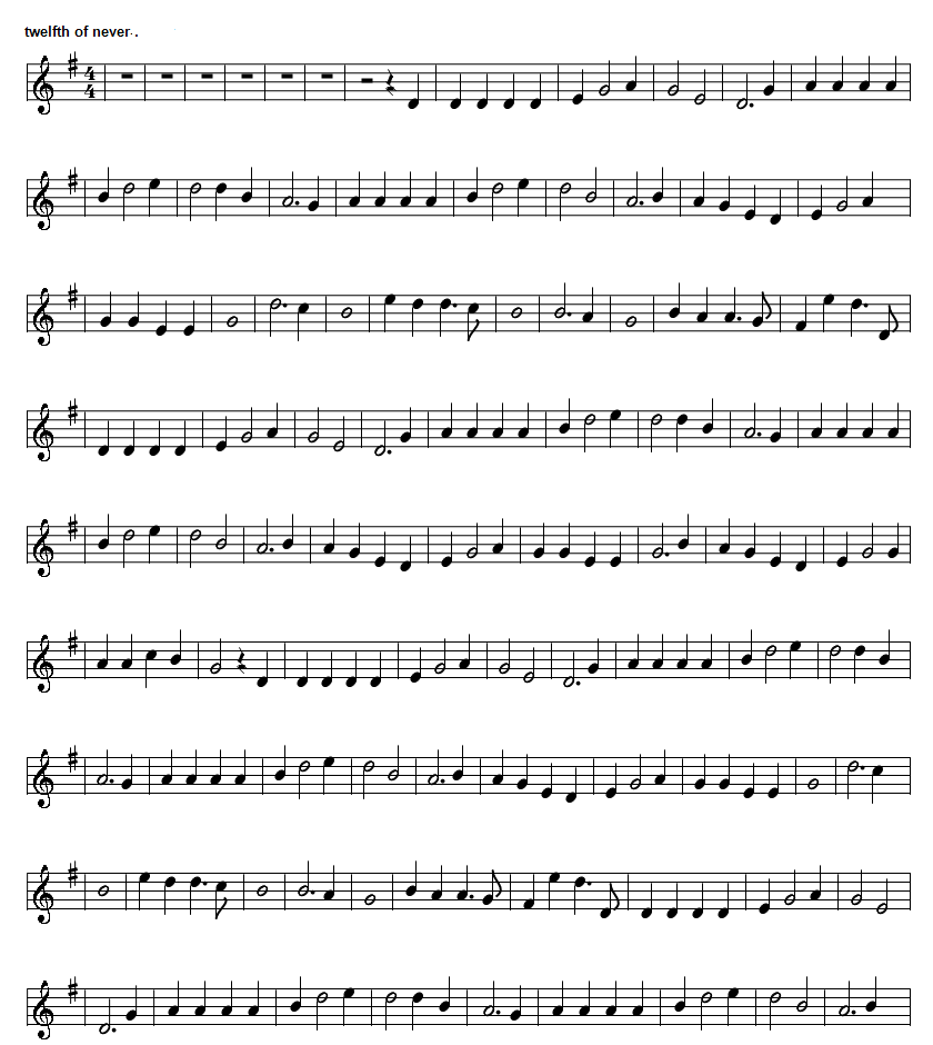 The twelfth of never piano sheet music