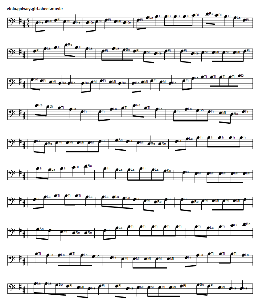 Viola sheet music for Galway girl