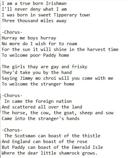 welcome poor Paddy home song lyrics