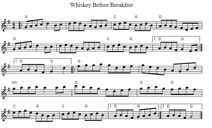 Whiskey Before Breakfast Fiddle Tab In G Major