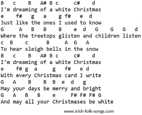 White Christmas tin whistle letter notes