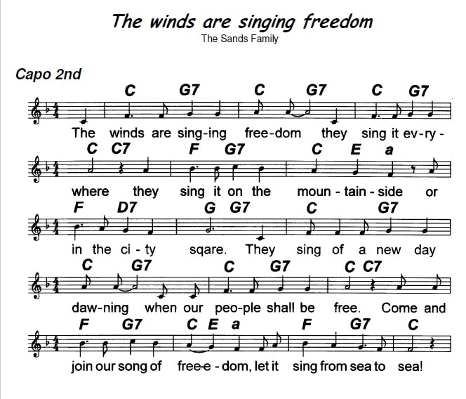 The wind is singing freedom sheet music